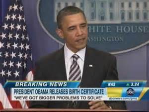 Donald Trump the birther dismisses Obama's birth certificate. Photo Credit: dominoquery.com